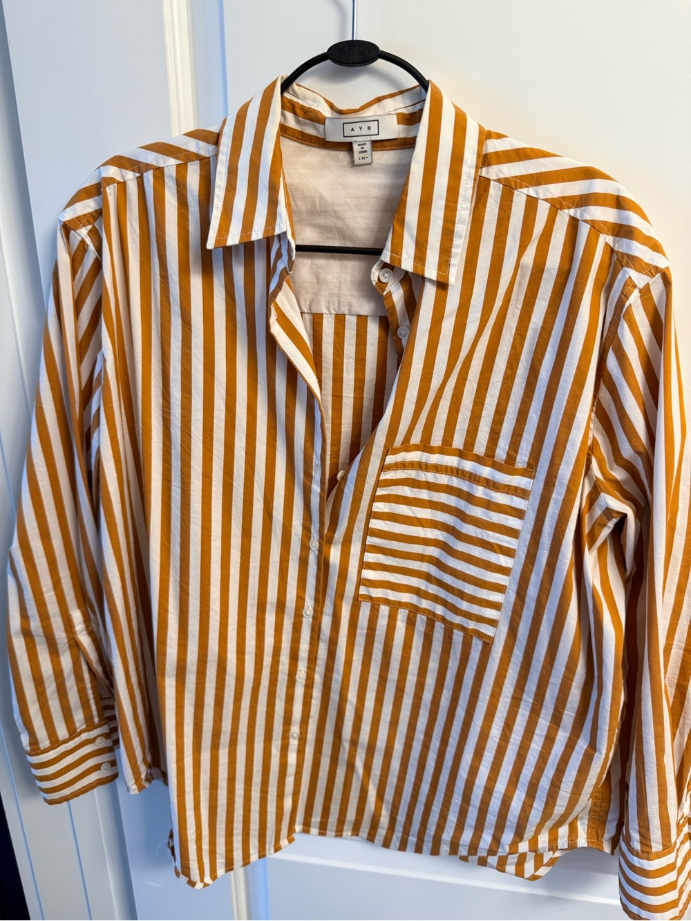 AYR Deep End Button-Up Shirt in Mustard White